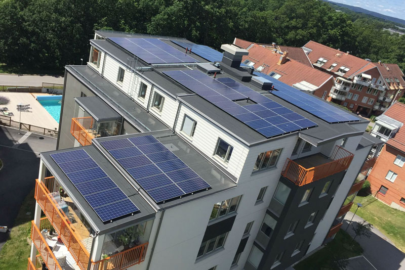BRF med solceller på taket