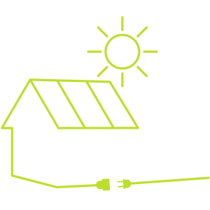 Illustration över ett hus som kopplas med el