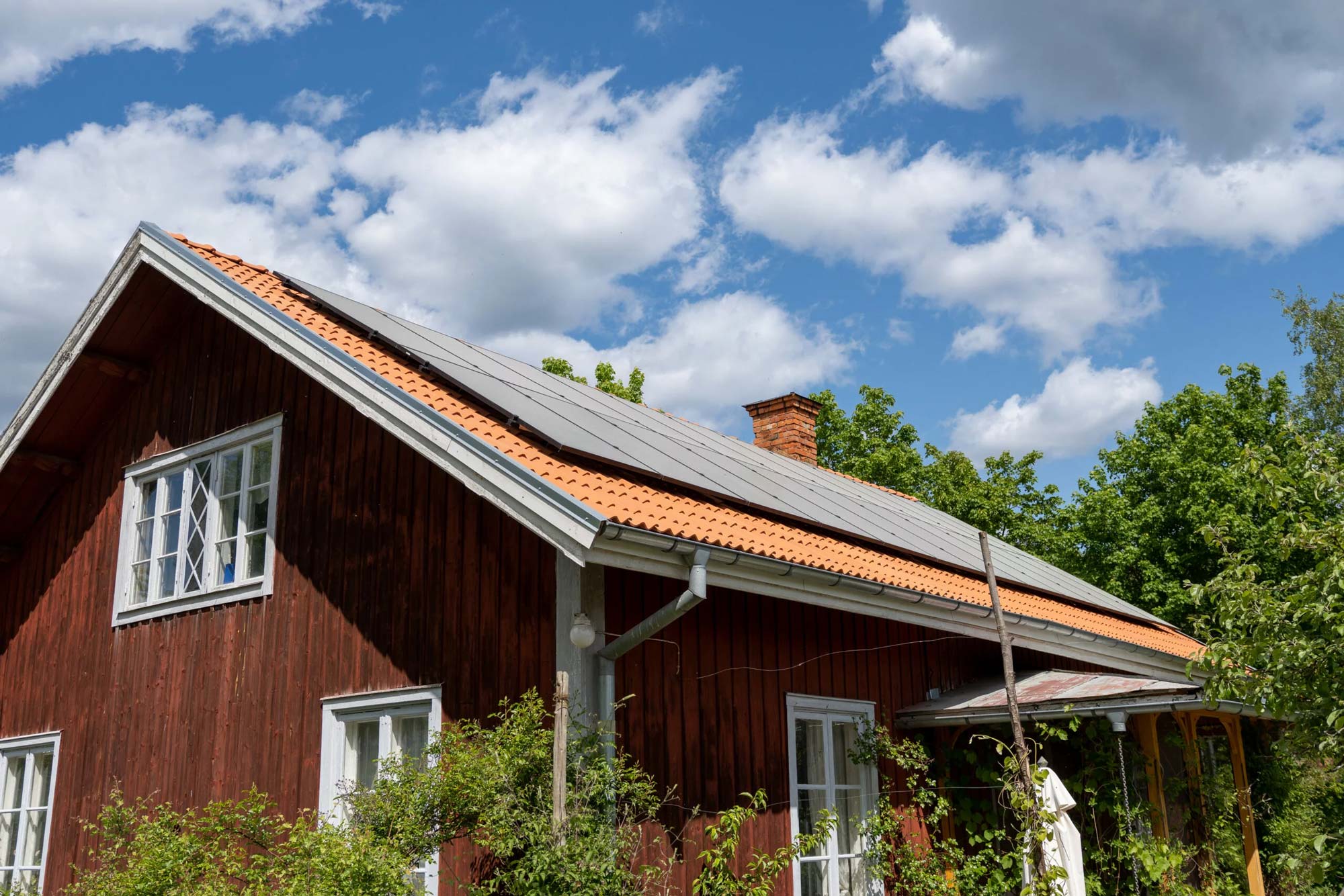 Solceller på en villa