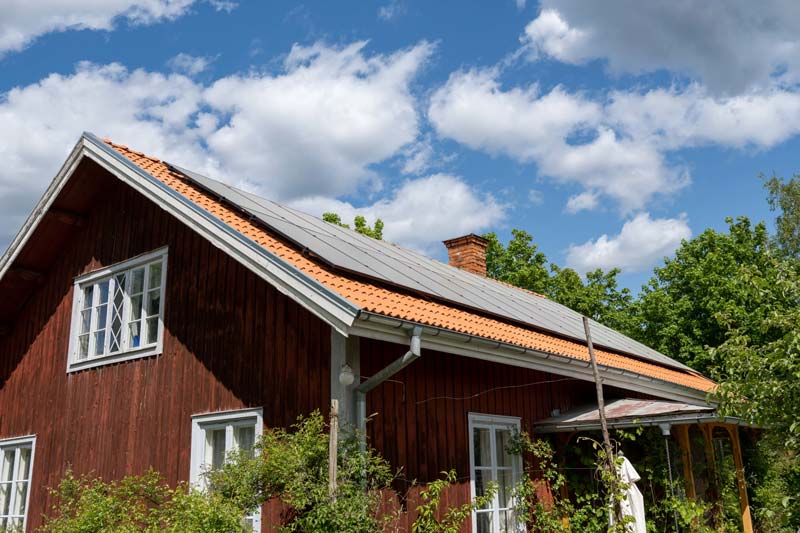 Solceller på en villa
