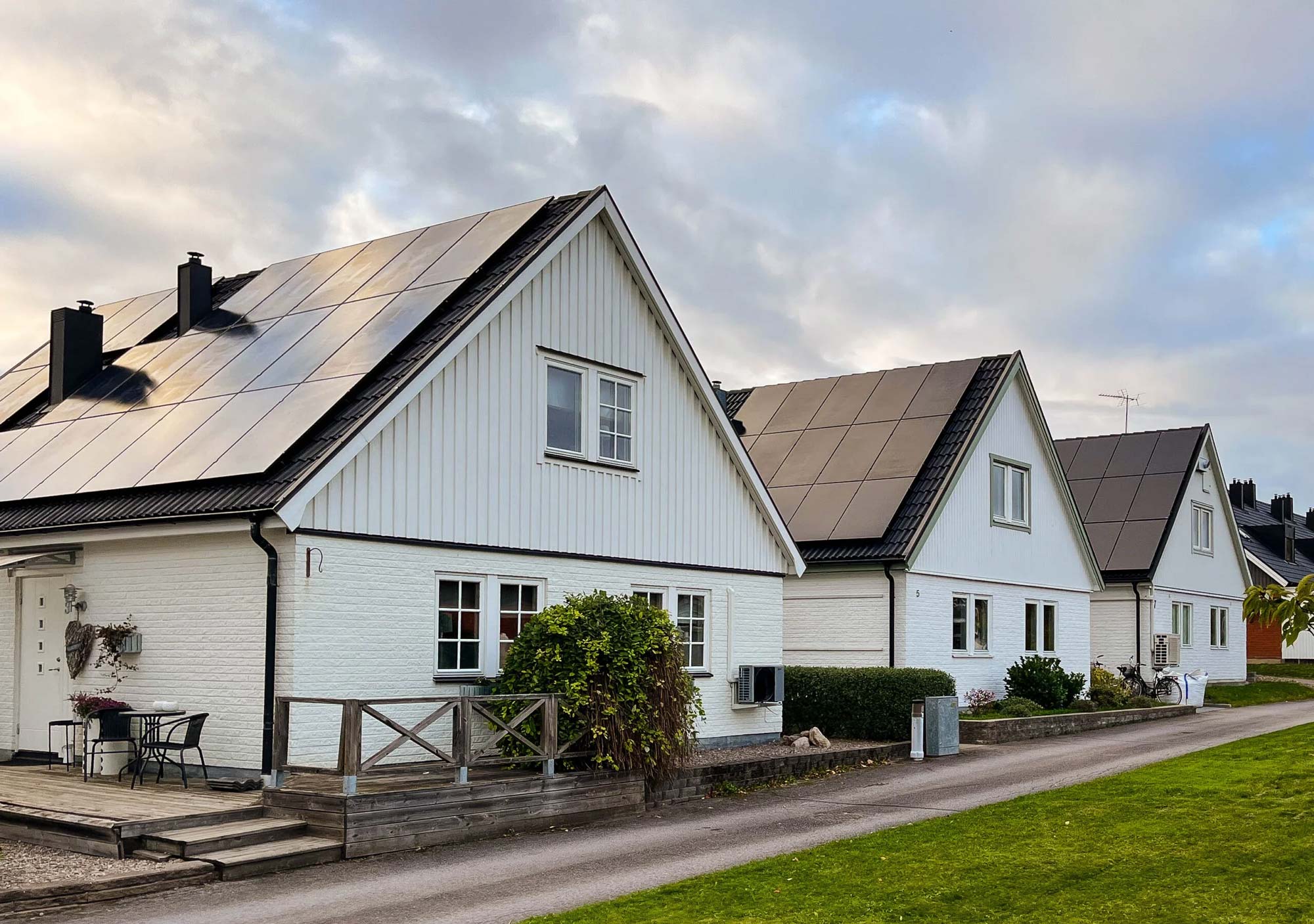 Hus med solceller på taket