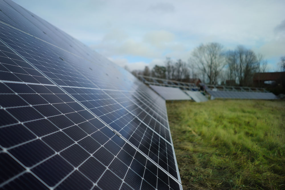 Solceller på en gård